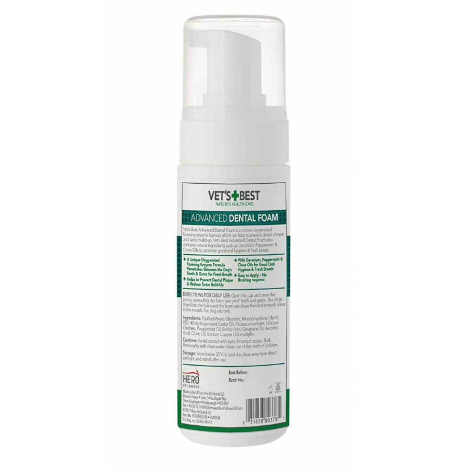Vets Best Advanced Dental Foam for Dogs 150ml : Amazon.ae: Pet